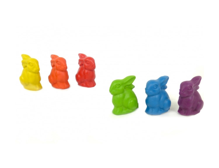 Ökonorm waskrijtjes - konijnen figuurtjes - 6 stuks