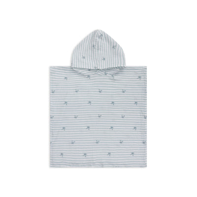 Crabby | wit groene hydrofiele strandponcho 52 x 52 cm