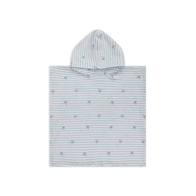 Crabby | wit groene hydrofiele strandponcho 52 x 52 cm