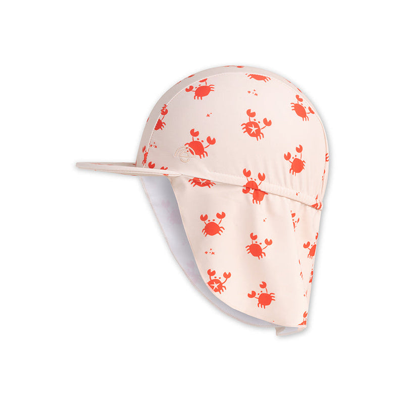Crabby | beige rood uv zonnepetje