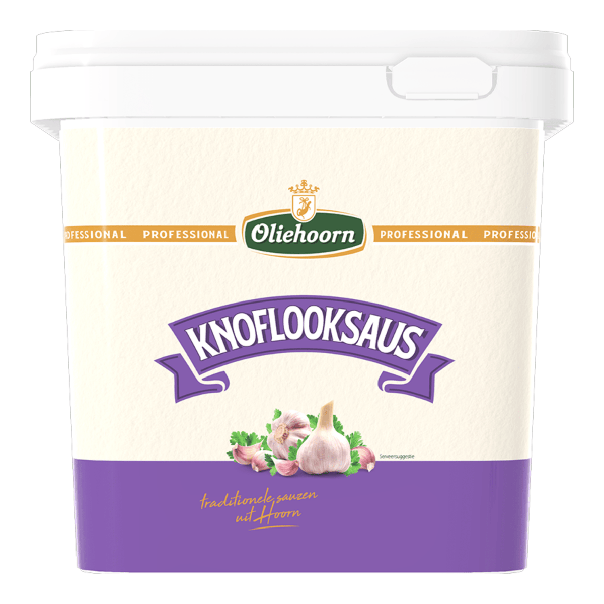 Oliehoorn knoflooksaus emmer (2,5 liter)