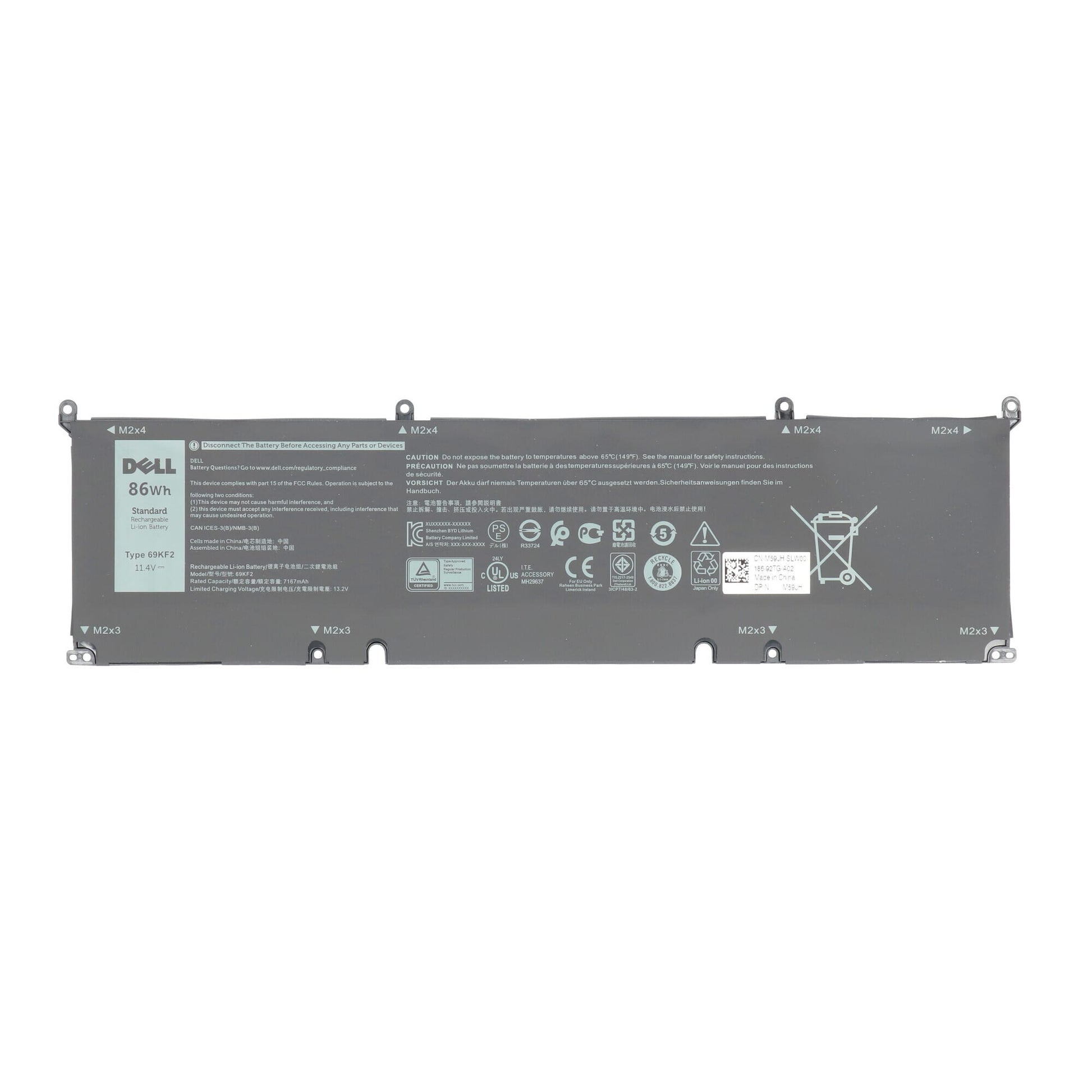 Dell laptop accu 86wh