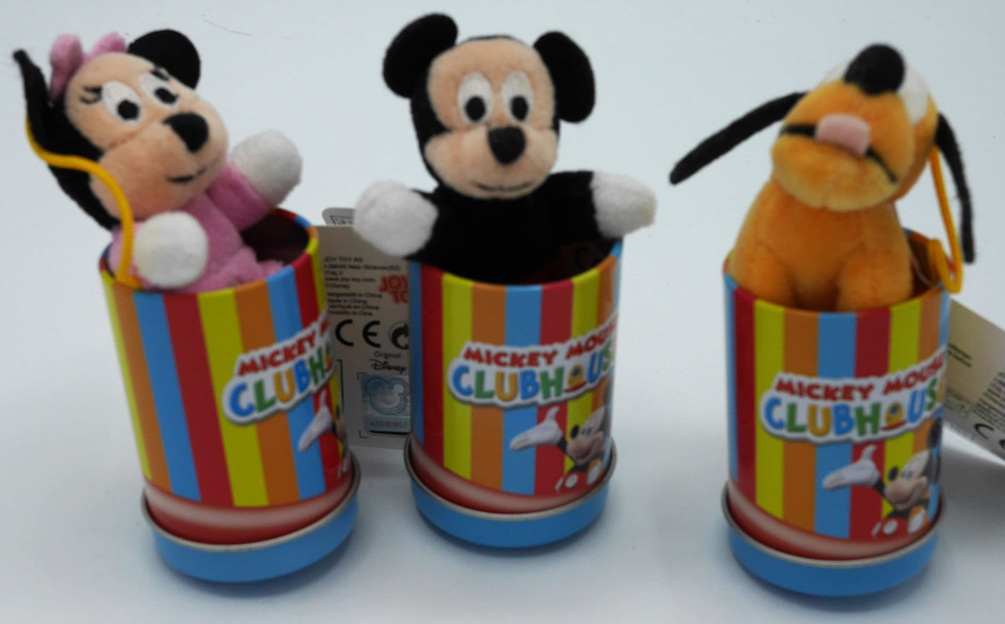 Disney mickey, minnie mouse en goofy in leuk blikje, 7 cm groot