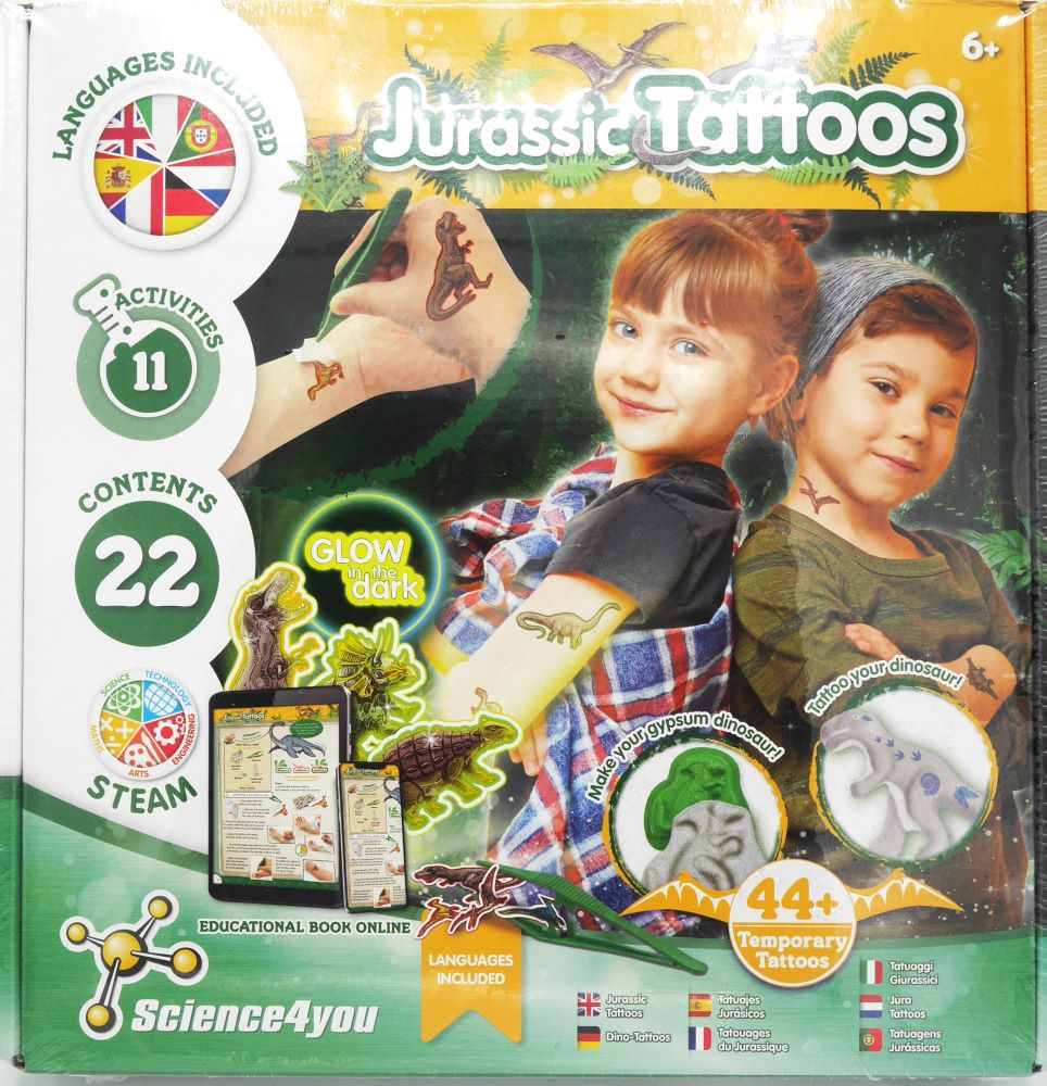 science 4 you jurassic tattoos en gipsgieten in 1 set