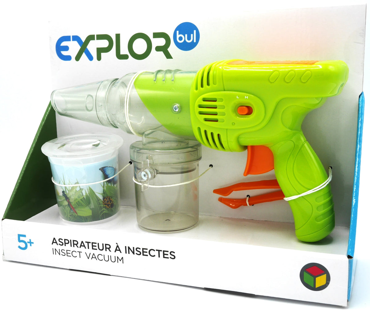 Vacuüm insecten zuiger met 2 insecten potjes en pincet.