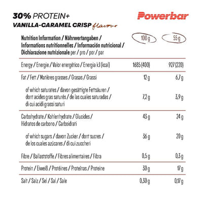 Powerbar 30% protein plus bar 55g