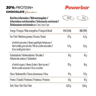 Powerbar 30% protein plus bar 55g