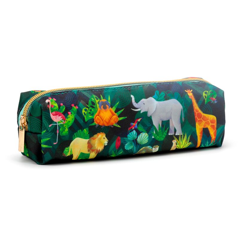Dierenrijk canvas potloodetui