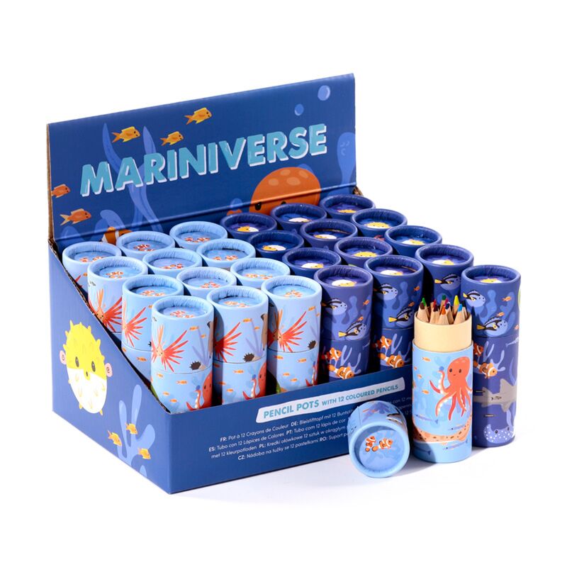 Mariniverse tekenkoker 12 kleurpotloden