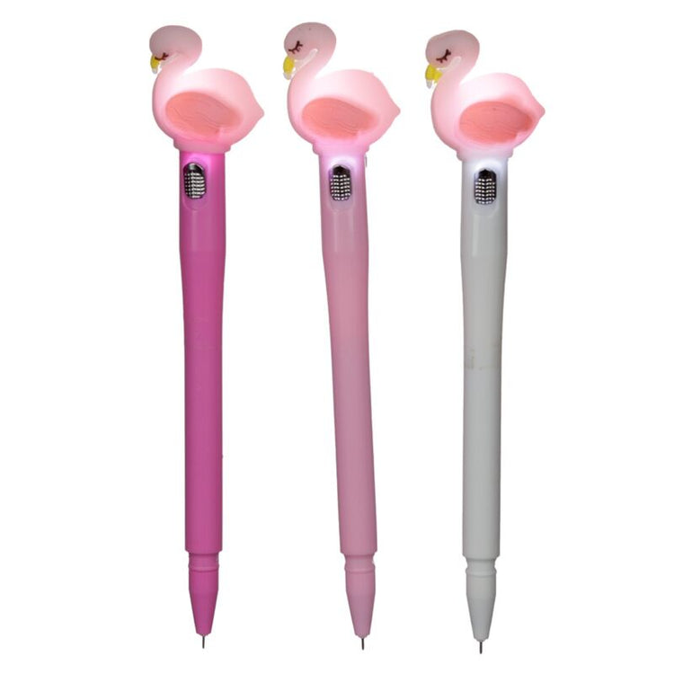 Flamingo led fijnschrijver pen - zwart