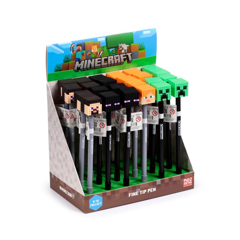 Union minecraft fijnschrijver pen siliconen top (alex steve creeper enderman)