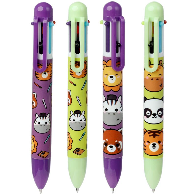 Adoramals wilde dierene dieren meer kleuren pen (6 kleuren)