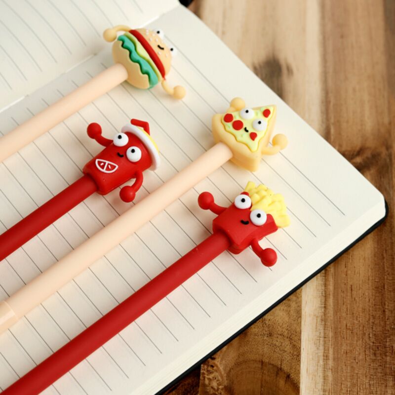 Fast food fijnschrijver pen - zwart
