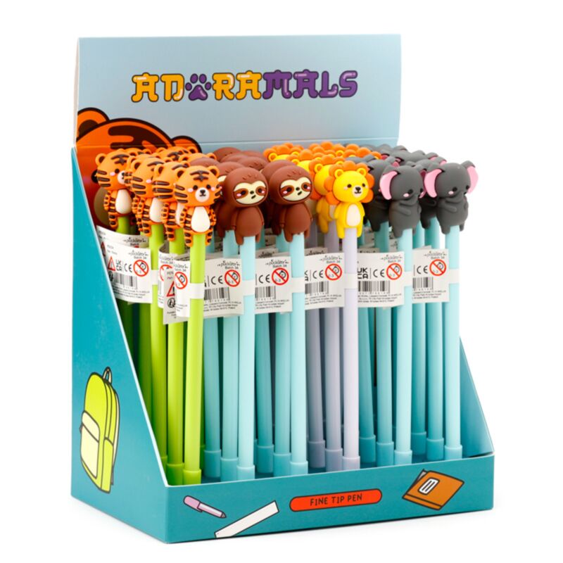Adoramals wilde dierene dieren fijnschrijver pen - zwart