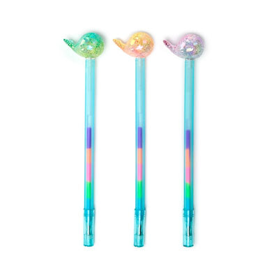 Walvis regenboog inkt pen