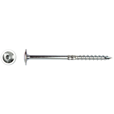 Pgb-europe pfs+ | pfs flenskophoutschroef t30 ø 6x140 zn | 100 st - pfettg001006001403