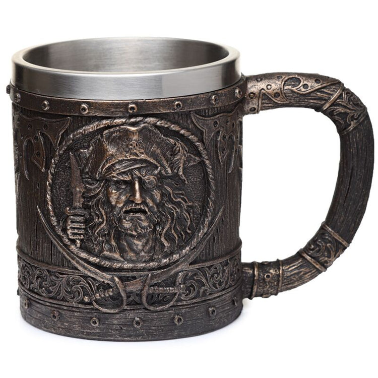 Decoratieve geborsteld goud hout-effect piraten bierpul