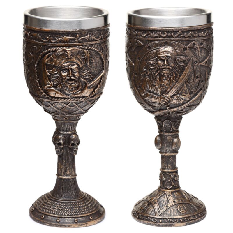 Decoratieve geborsteld goud hout-effect piraatn drinkbeker