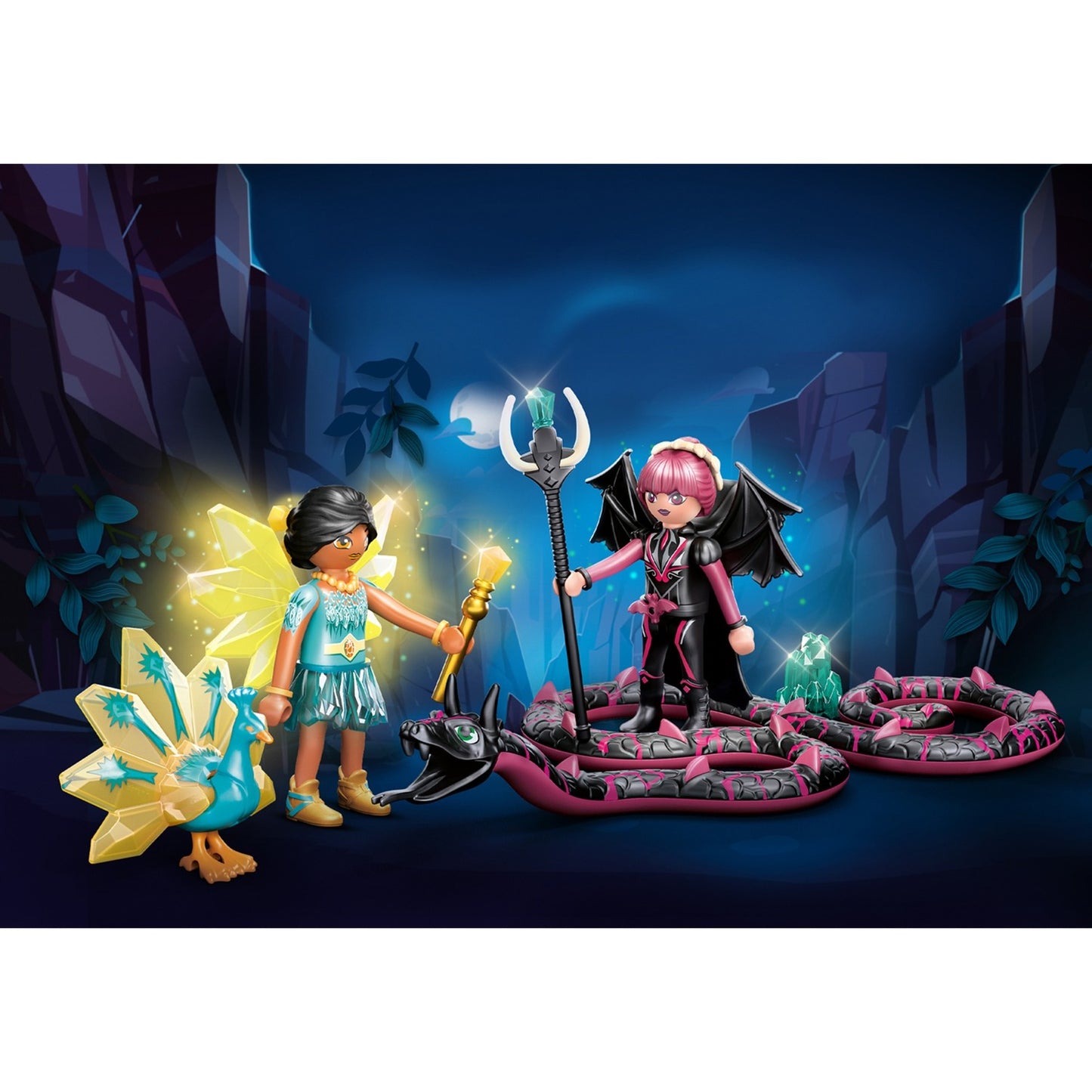 PLAYMOBIL Ayuma Crystal Fairy en Bat Fairy met totemdieren