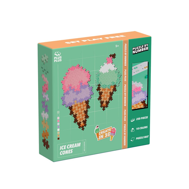 Plus plus plus-plus puzzle by number ice cream cones 250 pcs (4346)