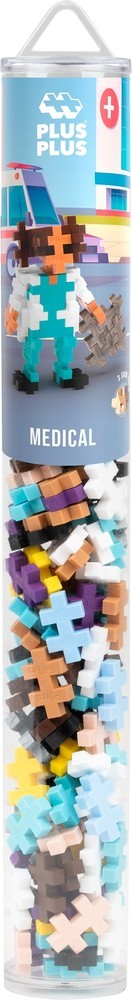 Plus-plus tube dokter ziekenhuis 100 delige bouwset - 4295 - bouwspeelgoed - constructiespeelgoed - set met bouwstenen - vanaf 5 jaar