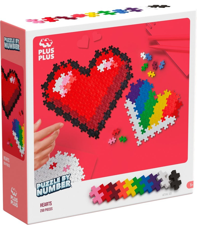 Plus plus puzzle by number hart plus-plus: 250 stuks (3911)