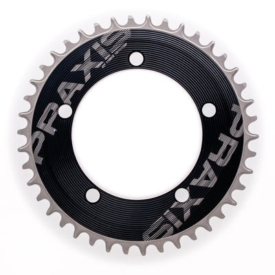 Praxis kettingblad 1x aero 110bcd m8 54t zwart zilver