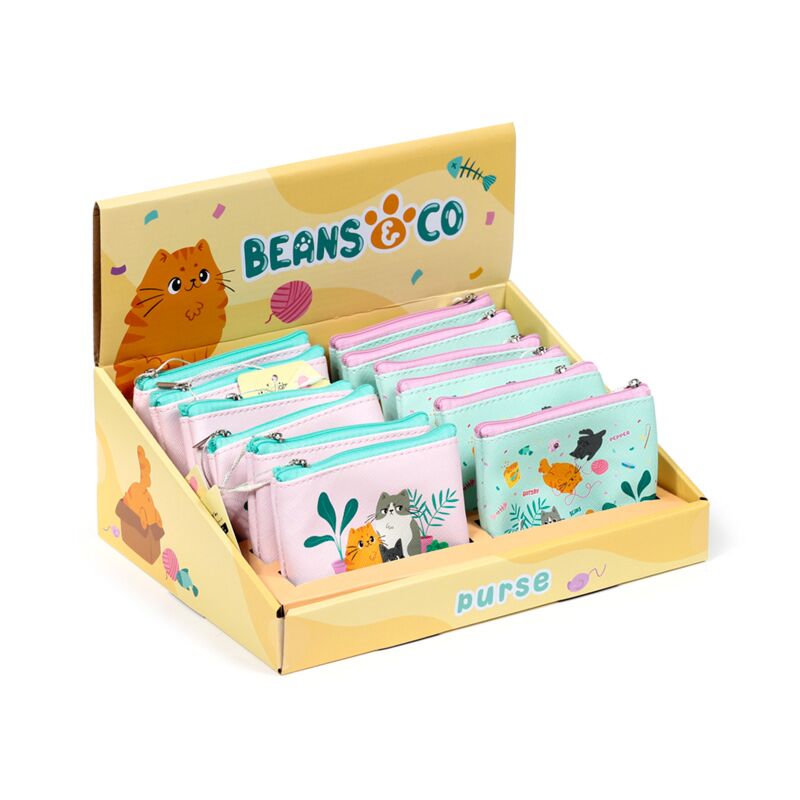 Beans co katten pvc portomonnee
