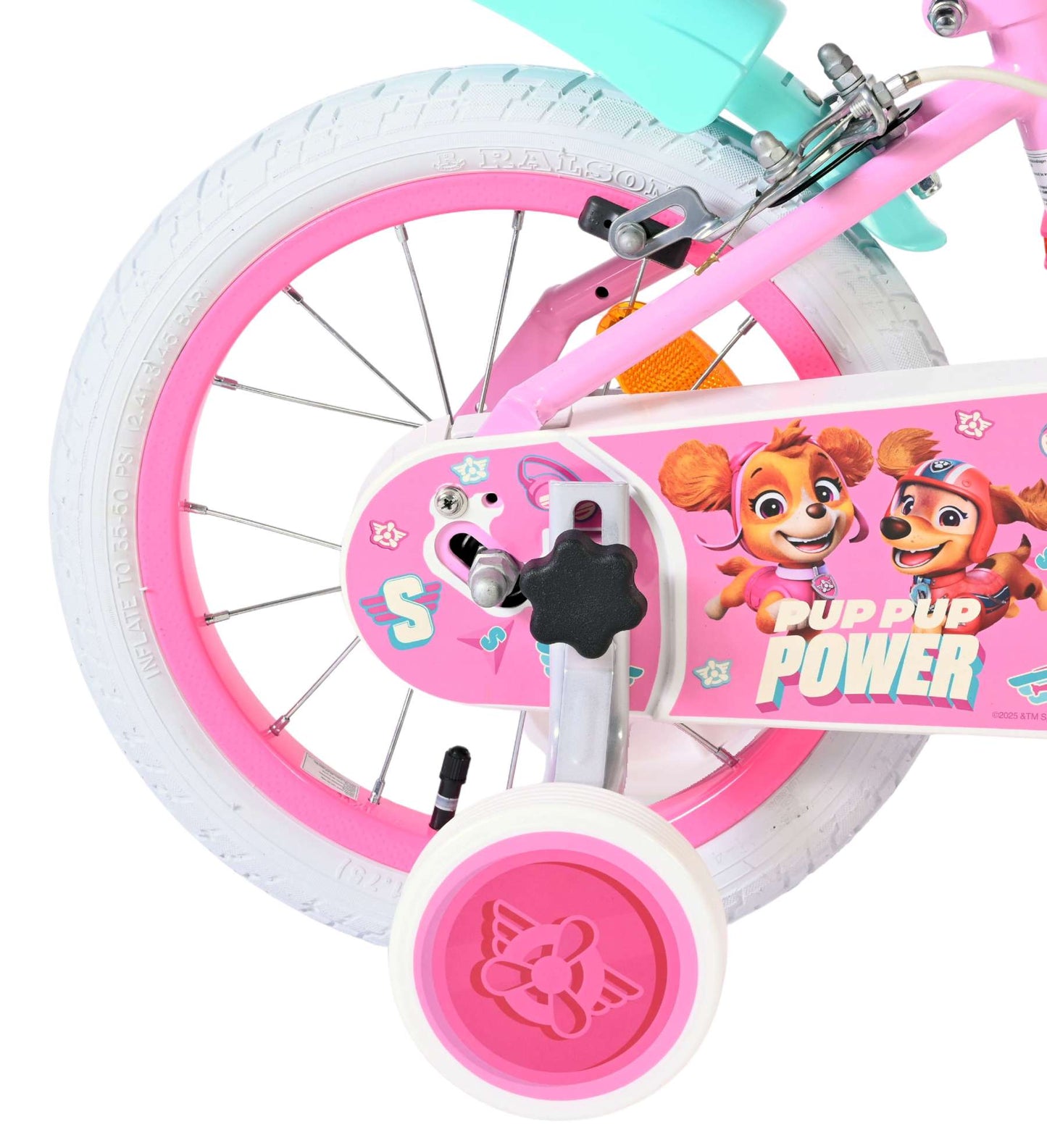 Paw patrol kinderfiets - meisjes - 14 inch - roze - twee handremmen