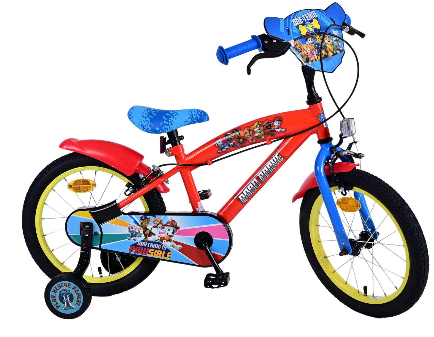 Paw Patrol Kinderfiets Jongens 16 inch Rood Twee handremmen