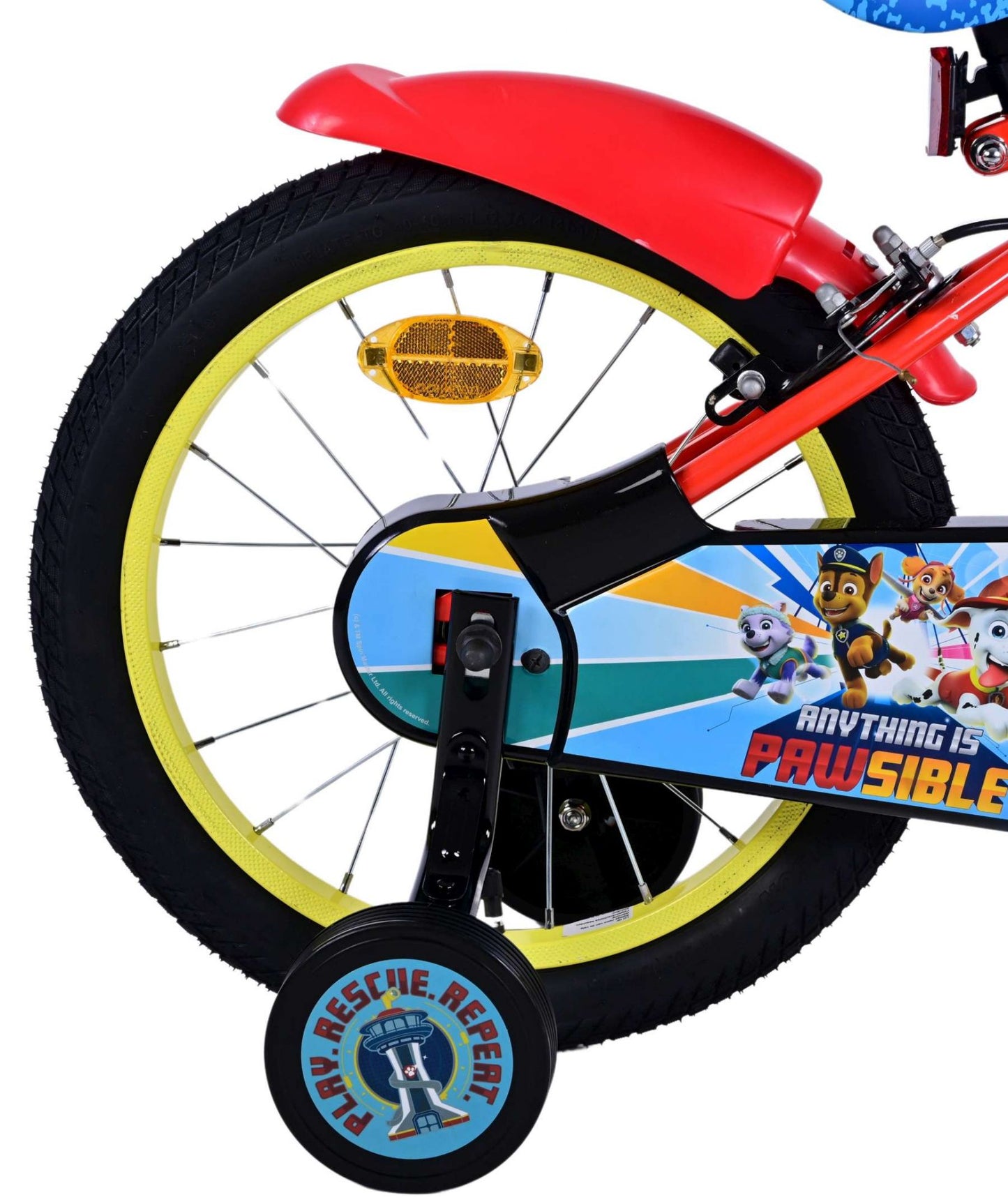 Paw Patrol Kinderfiets Jongens 16 inch Rood Twee handremmen