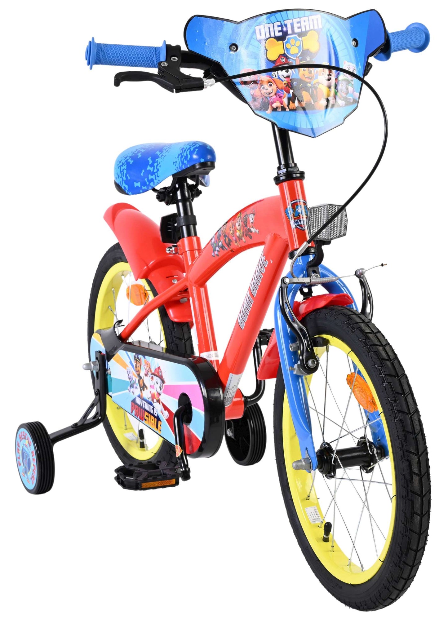 Paw patrol kinderfiets - jongens - 16 inch - rood blauw