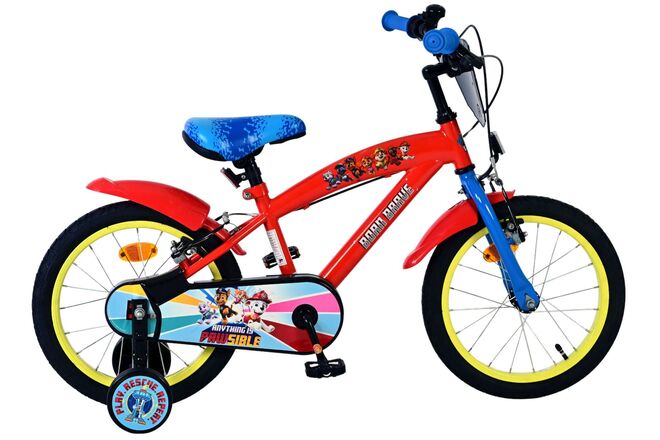 Paw patrol kinderfiets - jongens - 16 inch - rood - twee handremmen