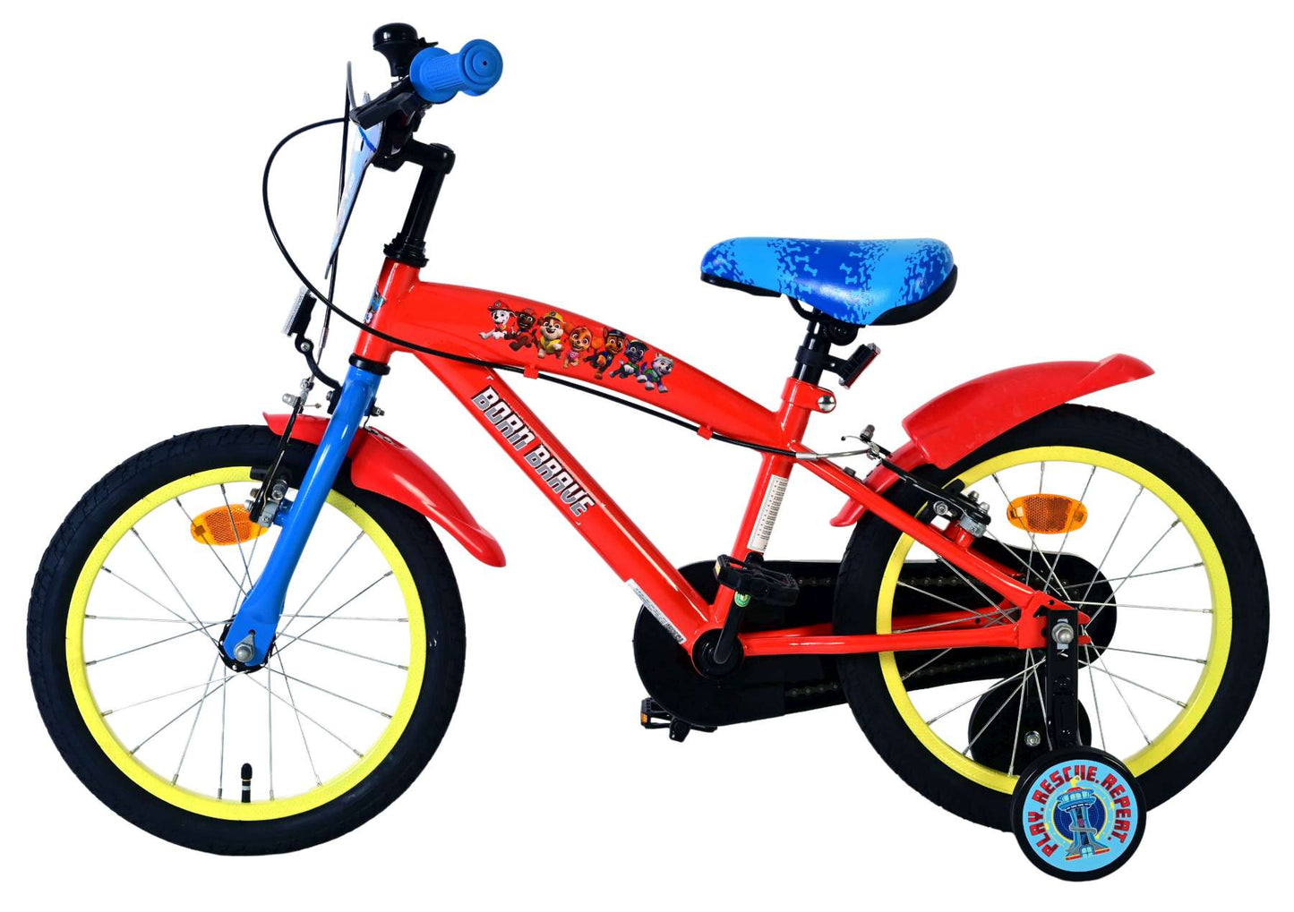 Paw patrol kinderfiets - jongens - 16 inch - rood - twee handremmen