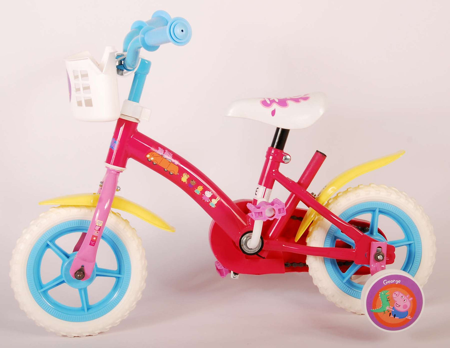 Peppa Pig Kinderfiets - Meisjes - 10 inch - Roze Blauw - Doortrapper