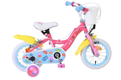 Volare peppa pig kinderfiets - meisjes - 12 inch - roze - twee handremmen