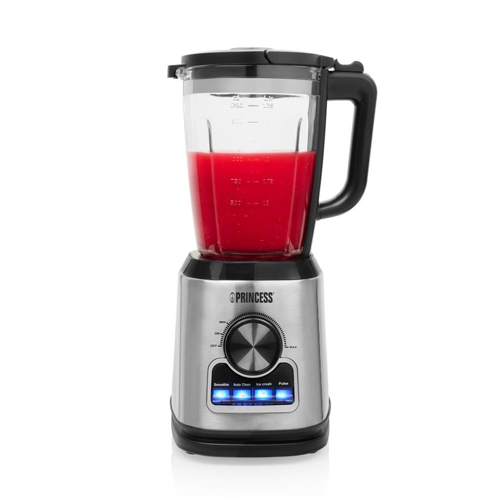 Princess 212094 blender solid pro (roestvrij staal zwart, 1,75 liter | rvs messenblok 6 messen | auto-clean-functie | onderdelen vaatwasserbestending)