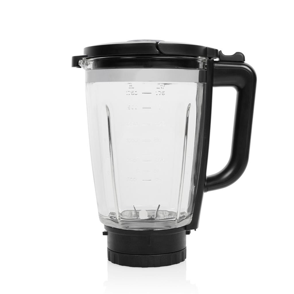 Princess 212094 blender solid pro (roestvrij staal zwart, 1,75 liter | rvs messenblok 6 messen | auto-clean-functie | onderdelen vaatwasserbestending)