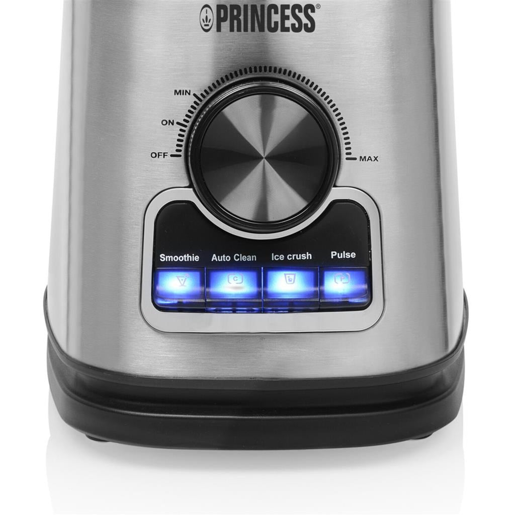 Princess 212094 blender solid pro (roestvrij staal zwart, 1,75 liter | rvs messenblok 6 messen | auto-clean-functie | onderdelen vaatwasserbestending)