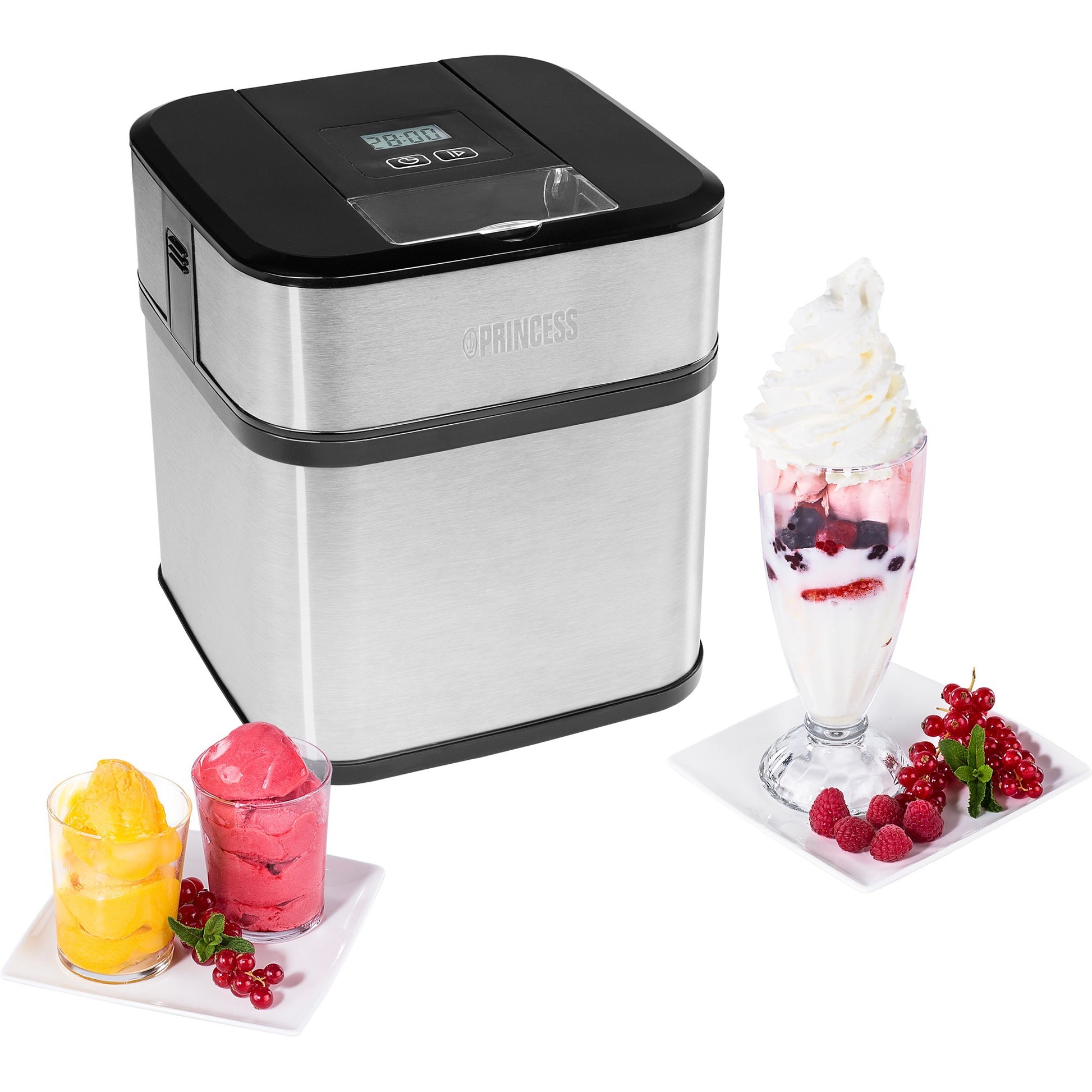 Princess 282605 ice cream maker ijsmachine (roestvrij staal zwart, 1,5 liter)