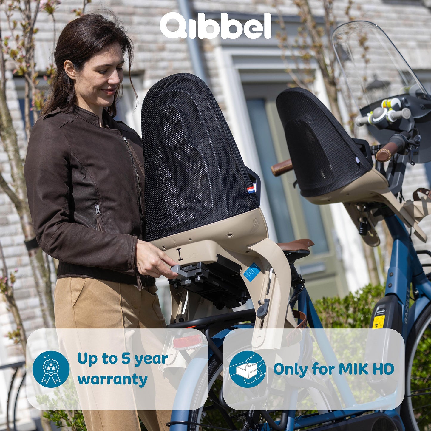 Qibbel achterzitje air mik-hd bagagedrager zwart