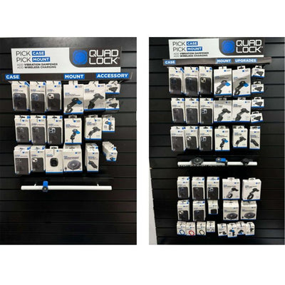 Quad lock slat wall display