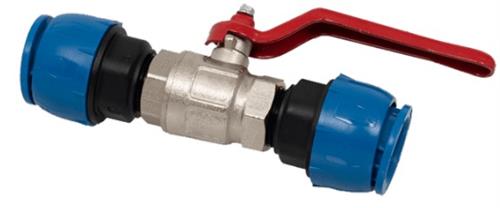 Alusic kogelafsluiter 2xø22mm buisopname