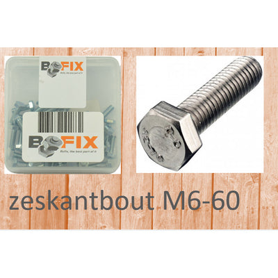 Bofix zeskantbout m6x60 (25st)