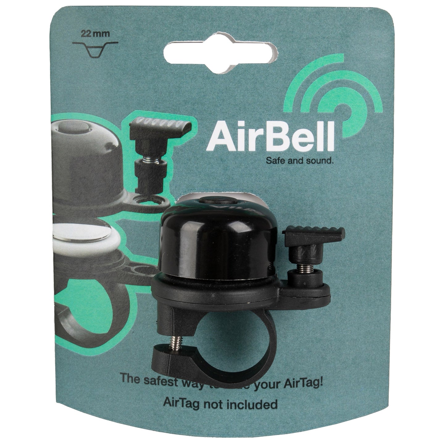 AirBell Fietsbel met Airtag houder ø31.8mm zwart