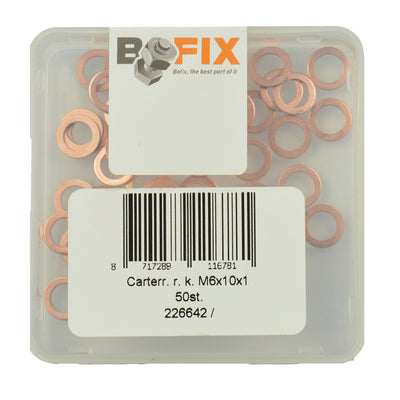 Bofix carterring koper m6x10x1 (50st)