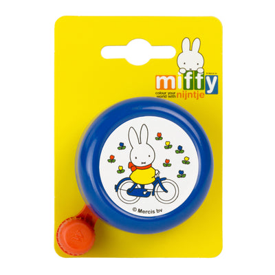 fietsbel Nijntje op fiets 60 mm blauw