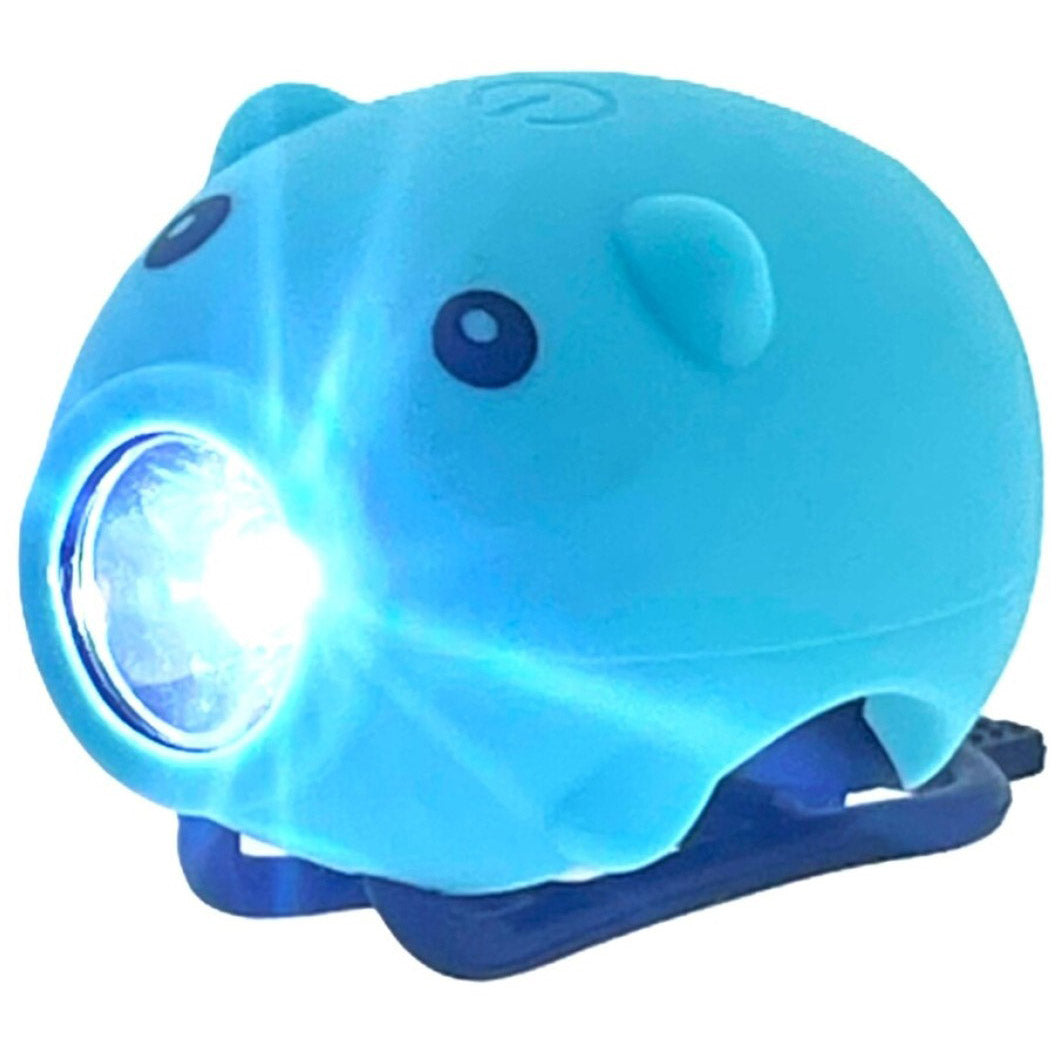 Pexkids fietstoeter varken met led lamp usb blauw