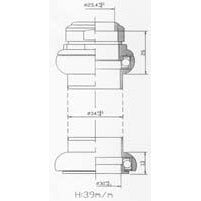 Tecora balhoofdstel1 1 8 inch draad cartr alu 30.0 conus zwart