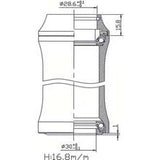 Tecora balhoofdstel1 1 8 inch geintegreerd 36x45 cart.30.0 zwart - afbeelding 2